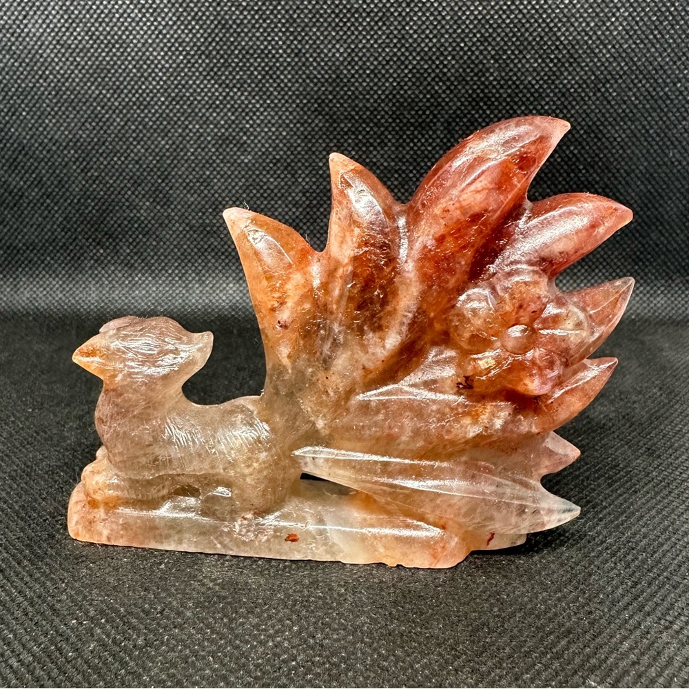Fire quartz & Moonstone 9 Tail Fox